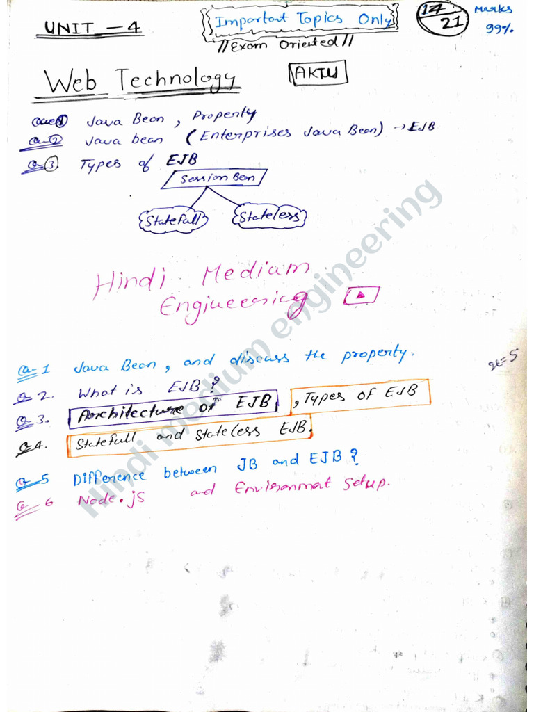 WT Unit 4 One Shot Lecture | PDF