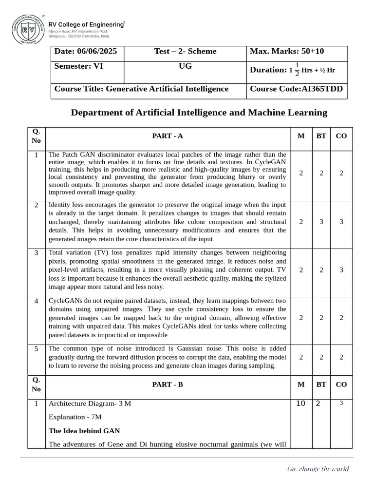 Generative AI Exam: CycleGAN & Loss Functions | PDF | Machine Learning ...