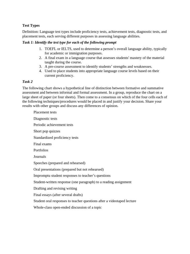 Types and Principles of Language Testing | PDF | Educational Assessment ...