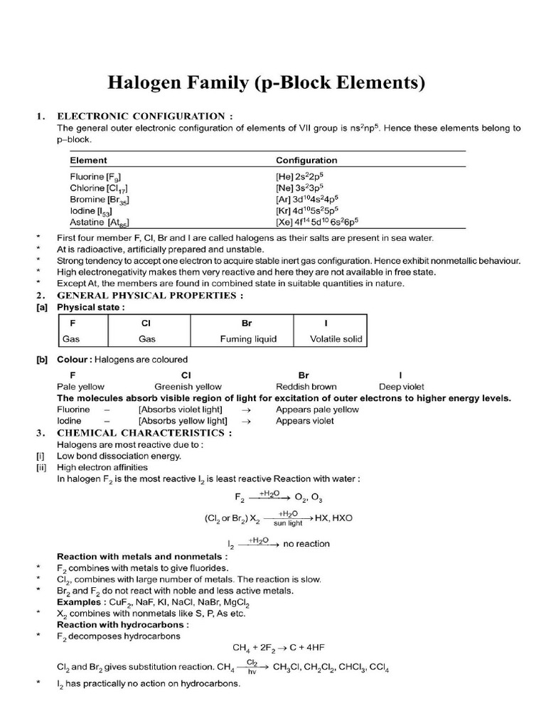 Halogens | PDF