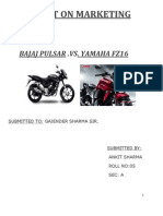 Project-On-Marketing Bajaj Pulsar Vs Yamaha FZ