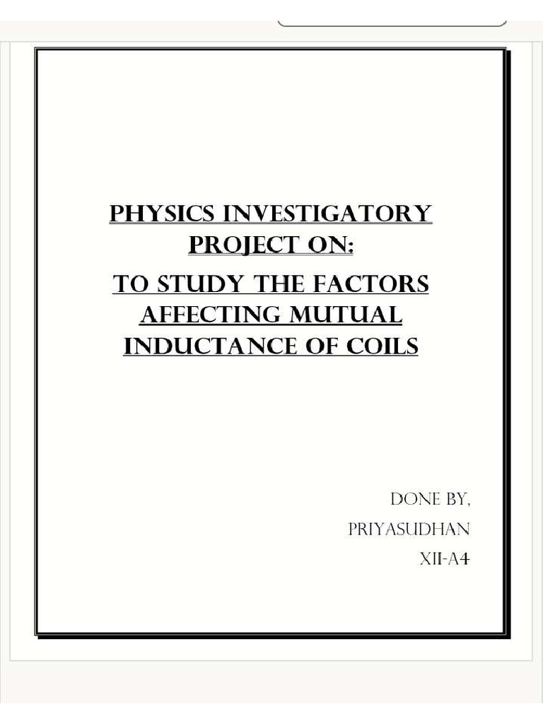 Mutual Induction Project | PDF