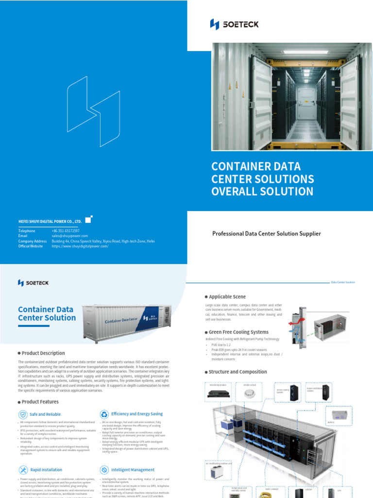 Containerized Data Center Solutions | PDF | Data Center | Power Supply