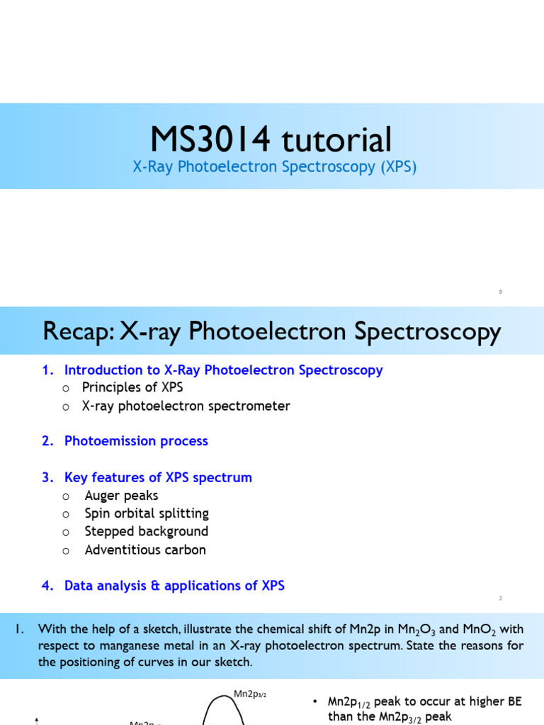 XPS Tutorial: Principles & Applications | PDF | X Ray Photoelectron ...