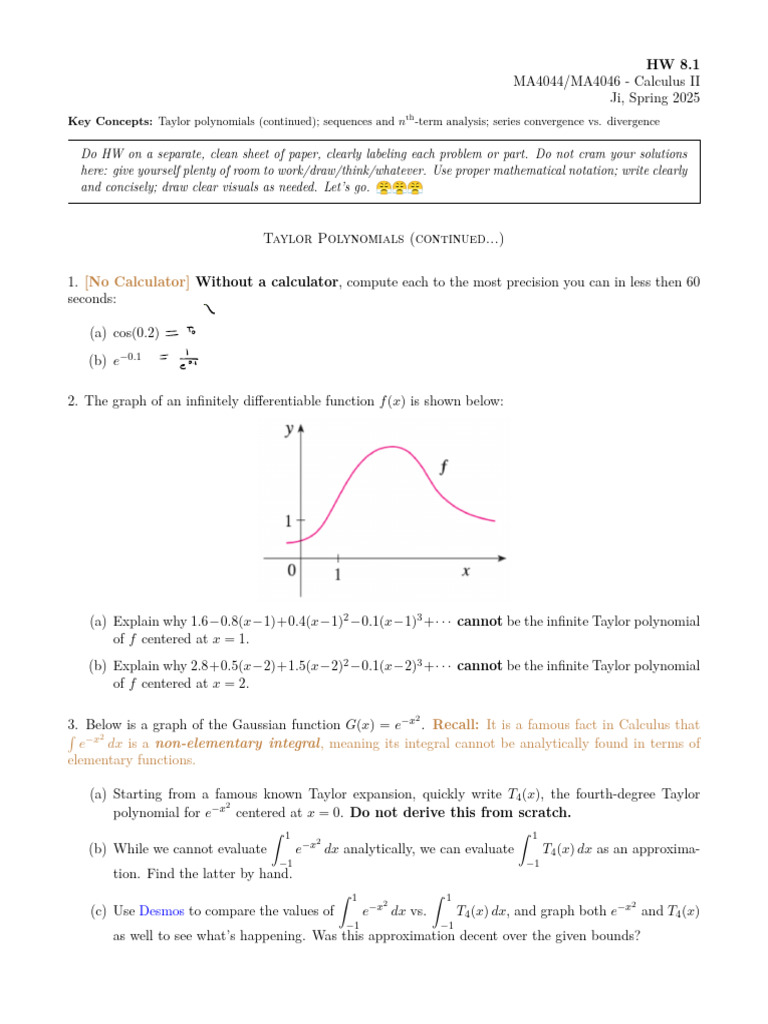 Hw Ji Calc2 Sp25 Student Facing 2 | PDF | Polynomial | Sequence