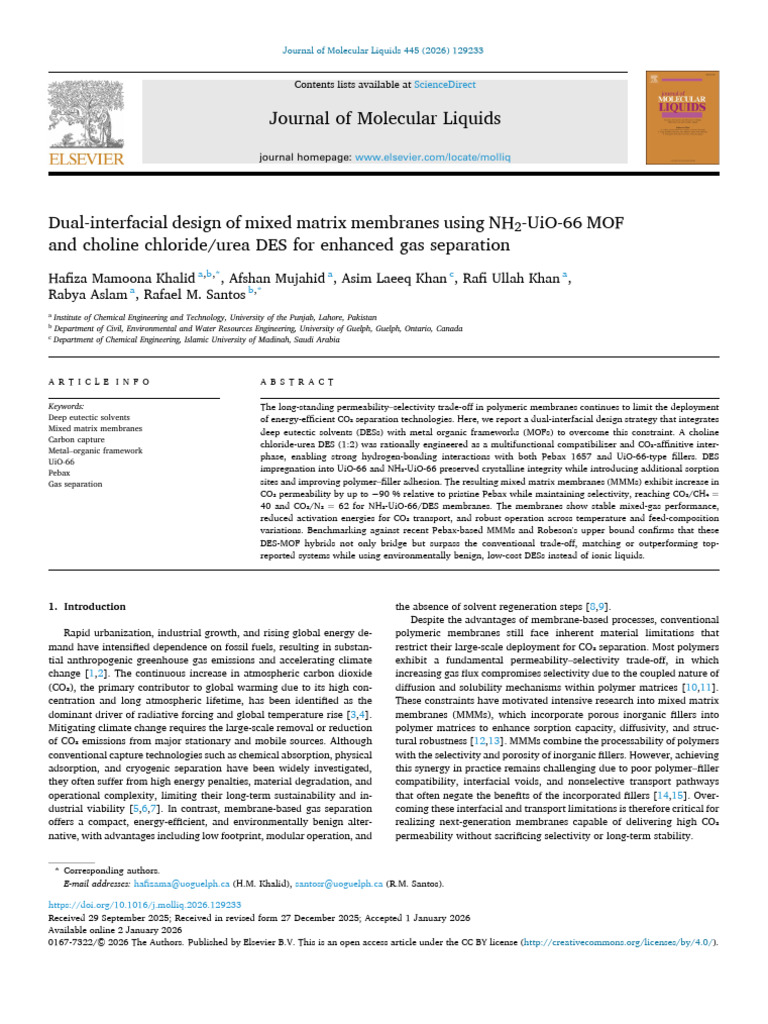 Enhanced Gas Separation with DES-MOF Membranes | PDF | Adsorption ...