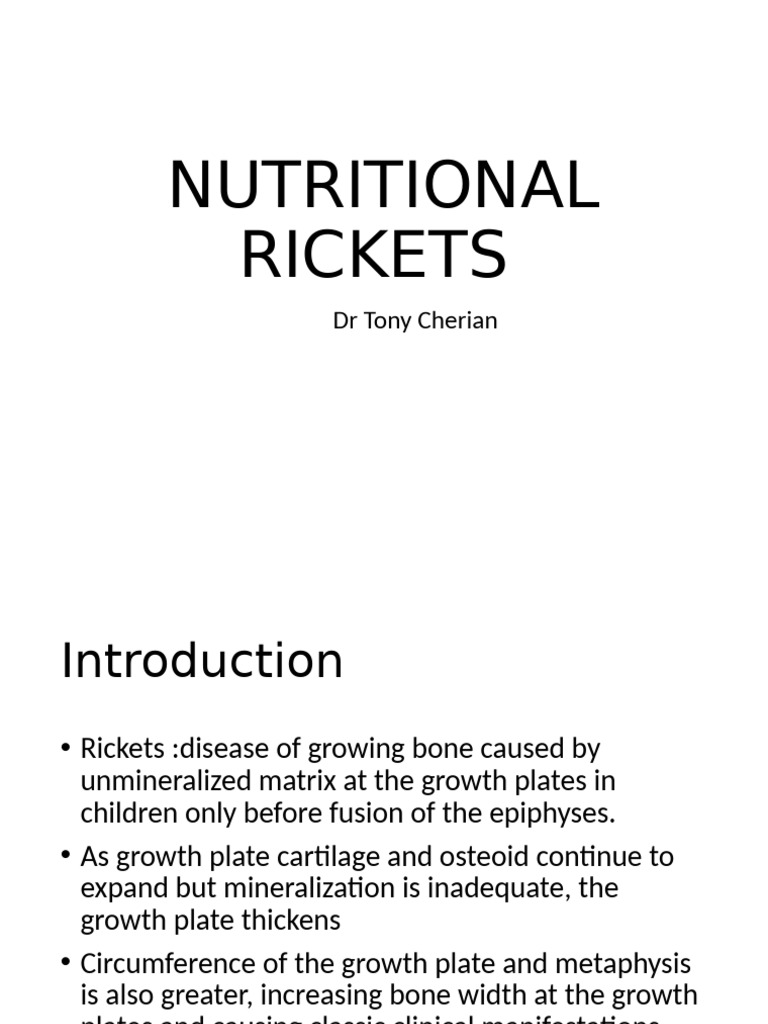 Nutritional Rickets | PDF | Vitamin D | Bone