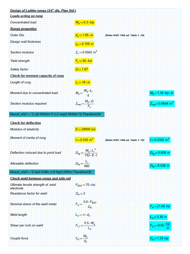 Design of Rungs | PDF | Strength Of Materials | Structural Engineering