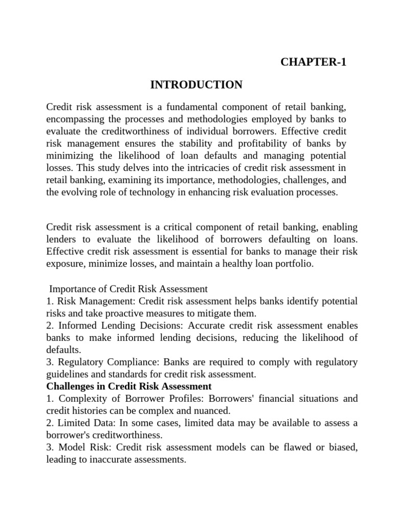 Credit Risk Assessment in Retail Banking | PDF | Credit Risk | Risk ...