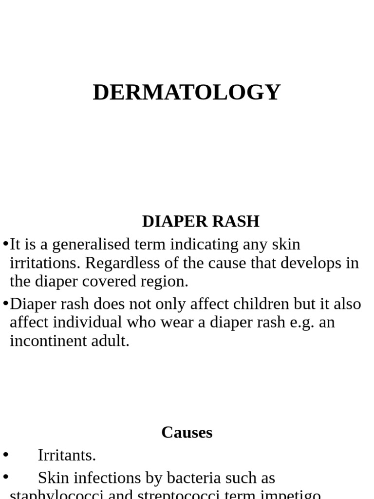 Diaper Rash and Skin Infections Guide | PDF