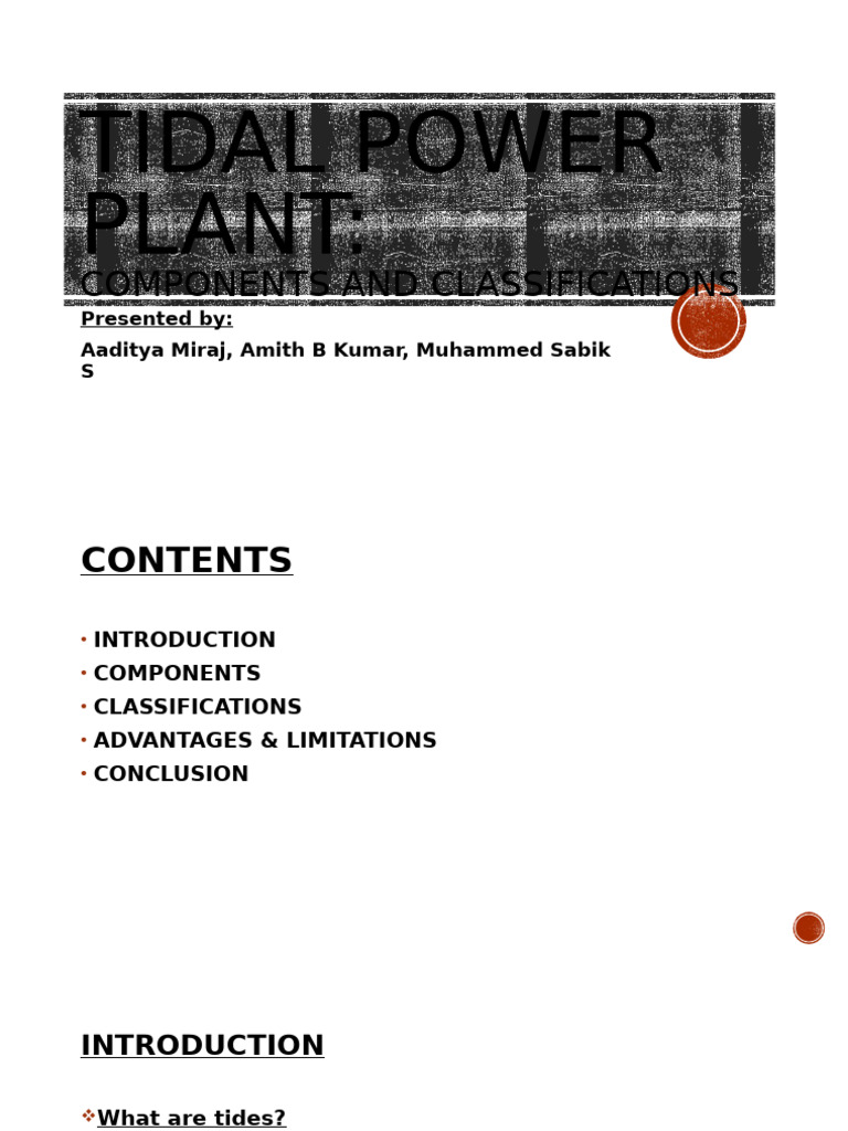 Tidal Power Plant: Components & Types | PDF | Tide | Power Station