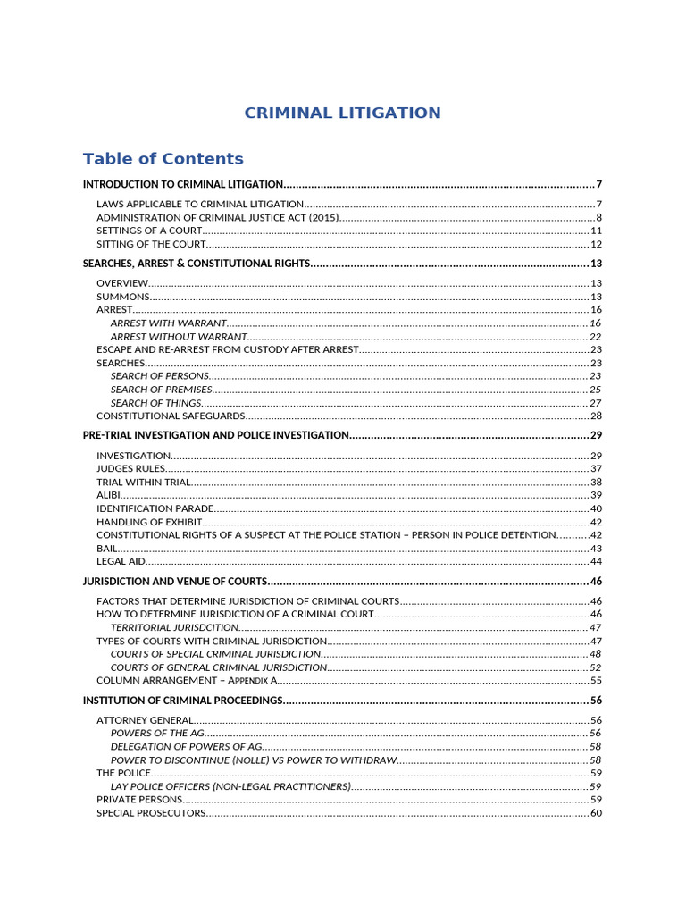 Overview of Criminal Litigation Process | PDF | Bail | Plea