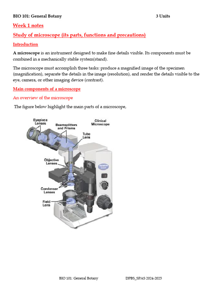 Understanding Microscope Components | PDF | Optics | Applied And ...