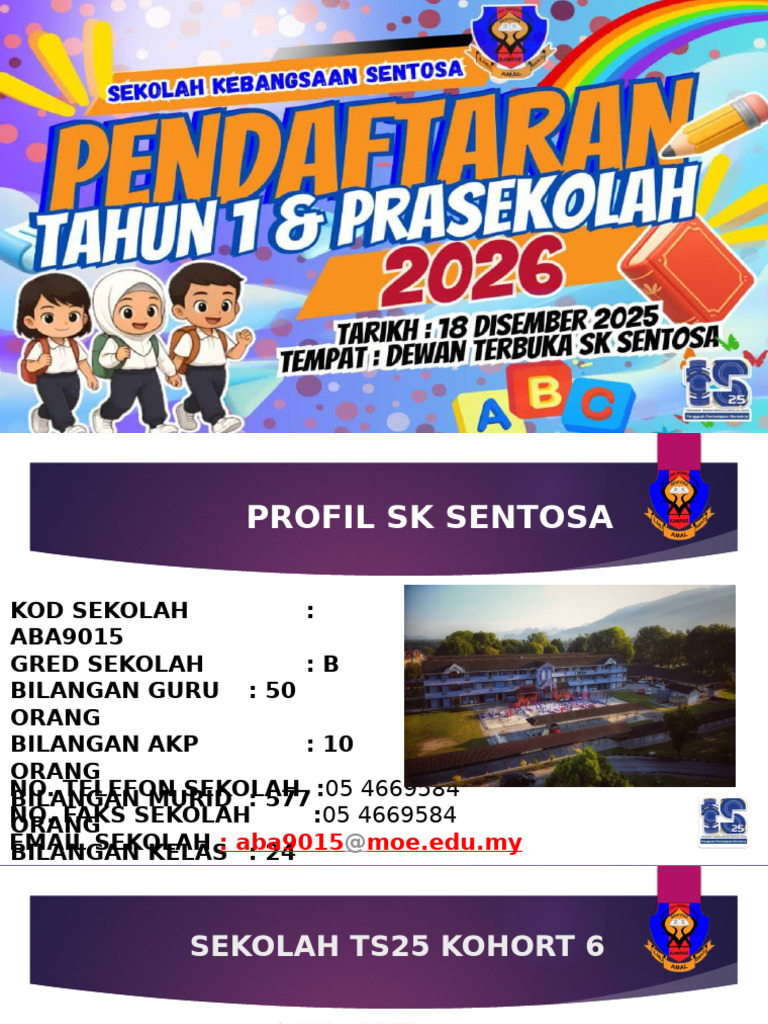 Slaid Pendaftaran Tahun 1 &amp; Prasekolah 2026 | PDF
