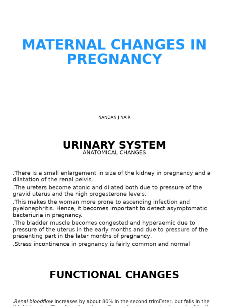 Pregnancy-Related Urinary System Changes | PDF | Kidney | Creatinine