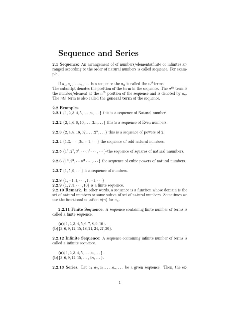 Understanding Sequences and Series | PDF | Sequence | Set (Mathematics)