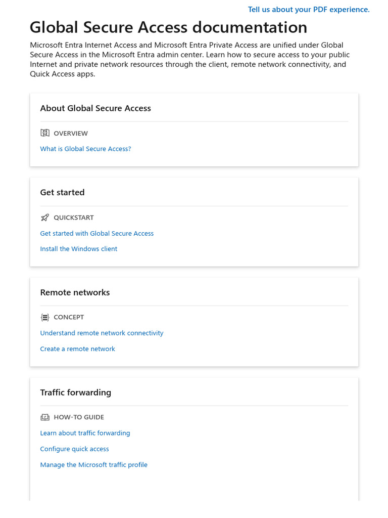 Global Secure Access Overview Guide | PDF | Computer Network | Internet