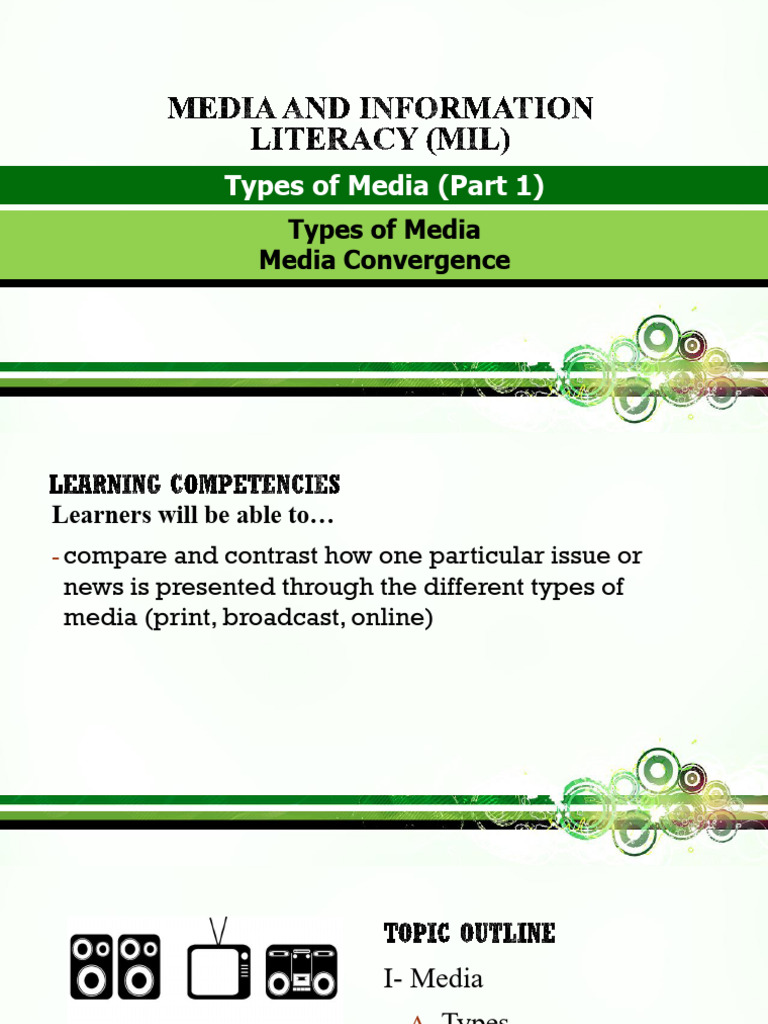Understanding Types of Media and Convergence | PDF | Multimedia | Cartoon