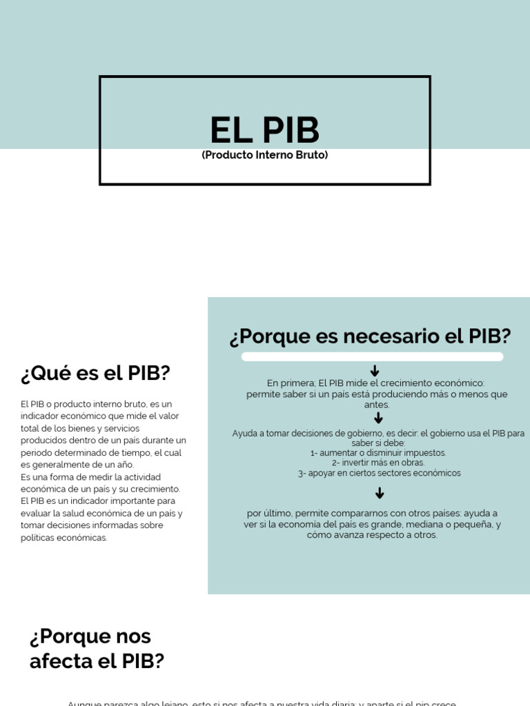 Qué es el PIB y su importancia económica | PDF | Producto Interno Bruto ...