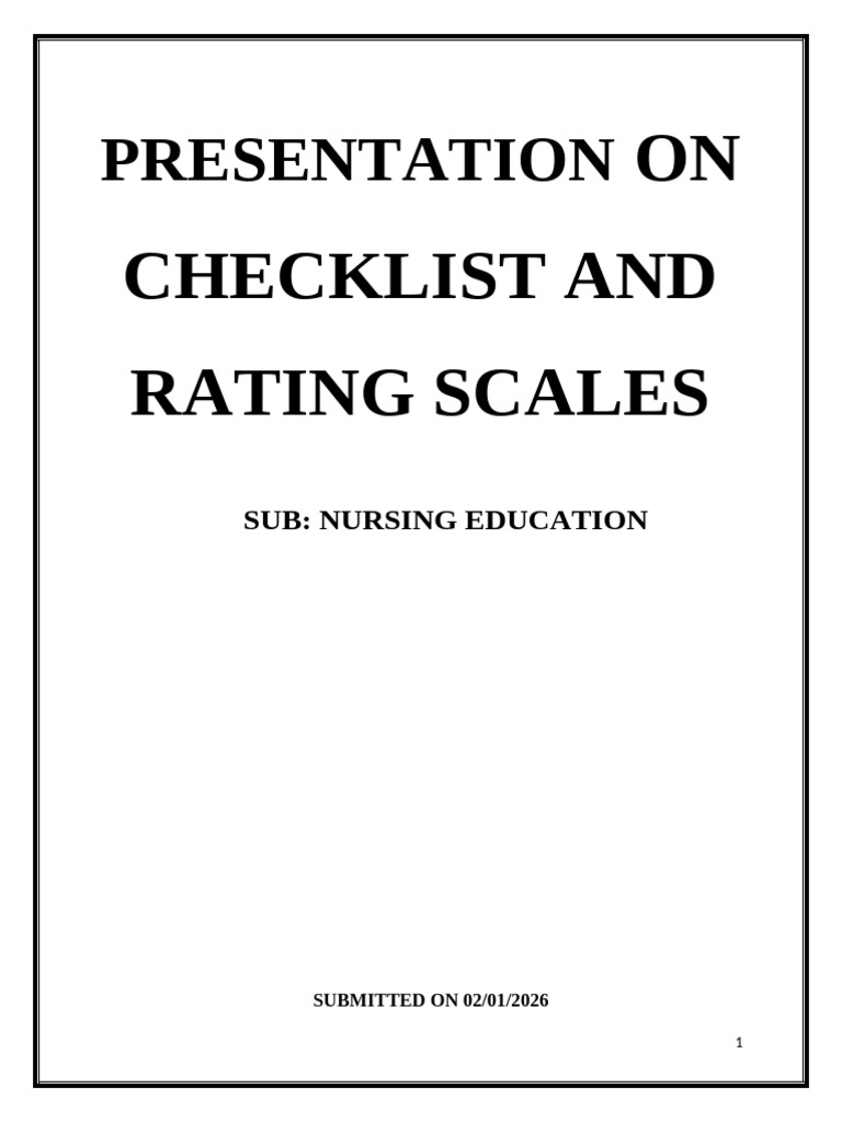 Nursing Education: Checklists & Rating Scales | PDF | Pulse ...