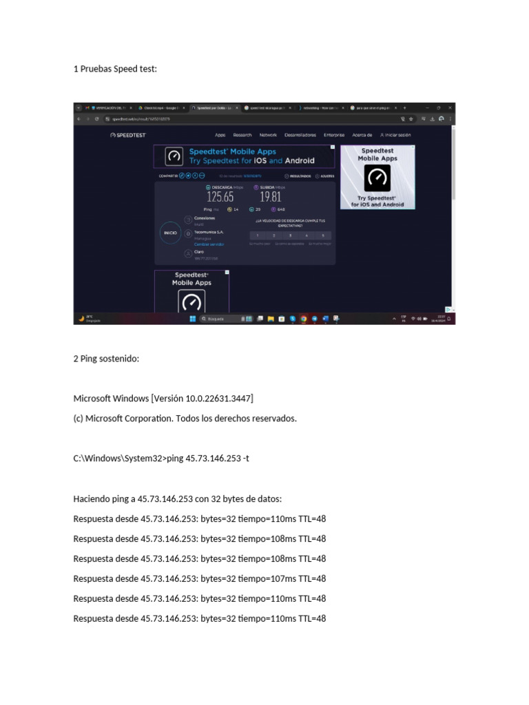 Resultados de Prueba de Ping en Windows | PDF | Software | Informática