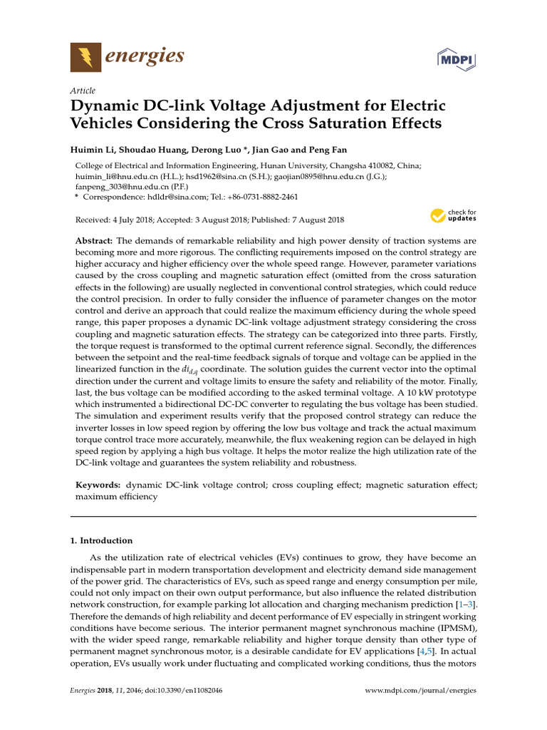 DC Link - Dynamic DC-link Voltage Adjustment For Electric Vehicles ...