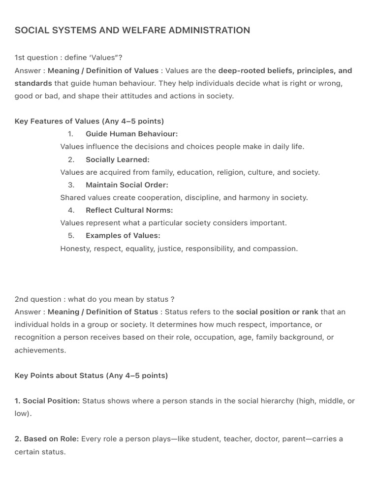Understanding Social Systems and Welfare | PDF | Social Stratification ...