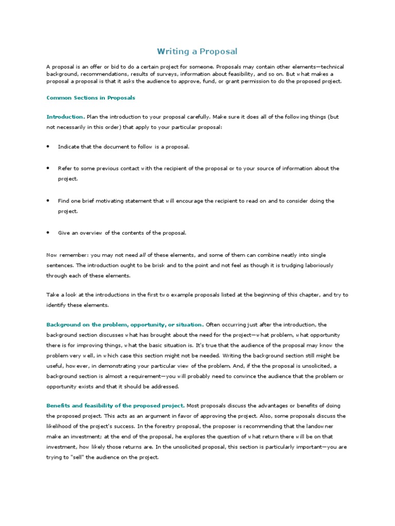 Writing A Proposal | PDF