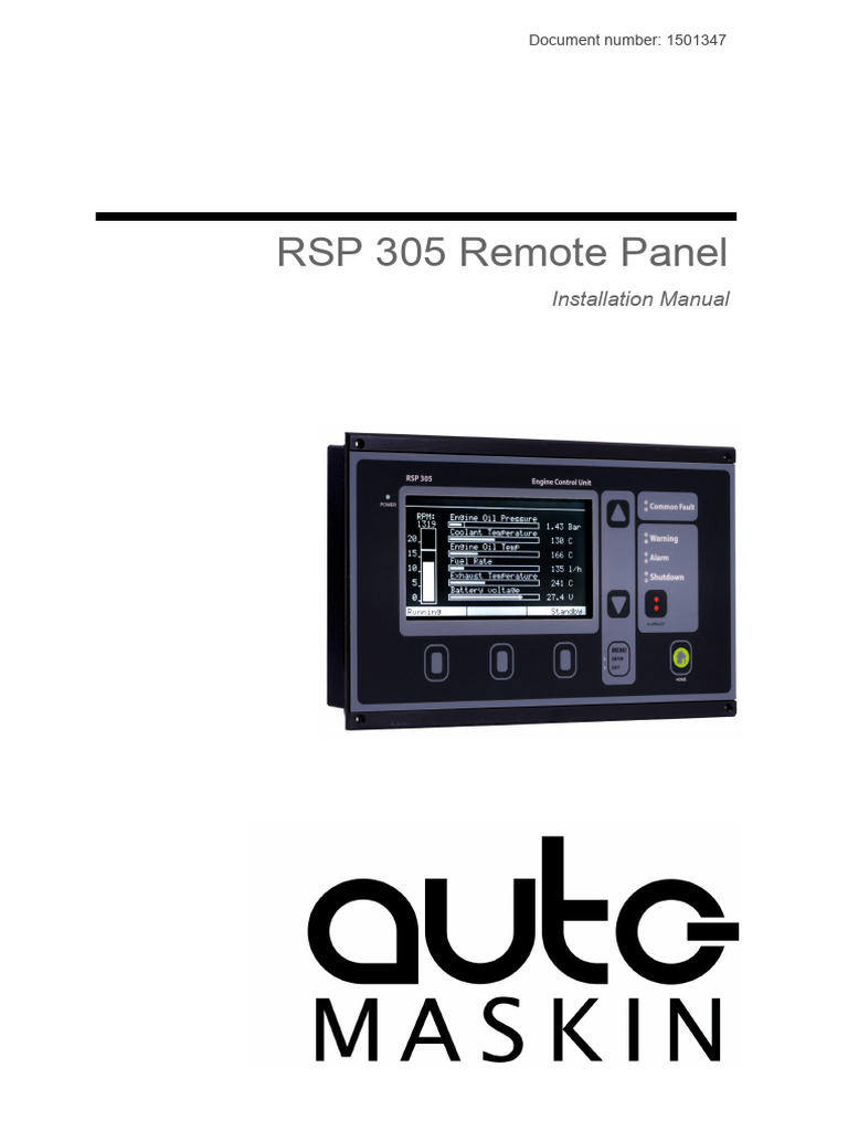 RSP 305 Remote Panel Installation Guide | PDF | Electrical Equipment ...