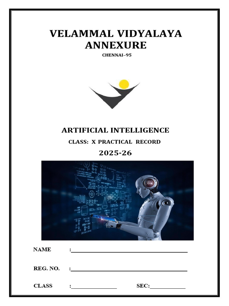 AI Practical Record for Class X 2025-26 | PDF | Color | Variance