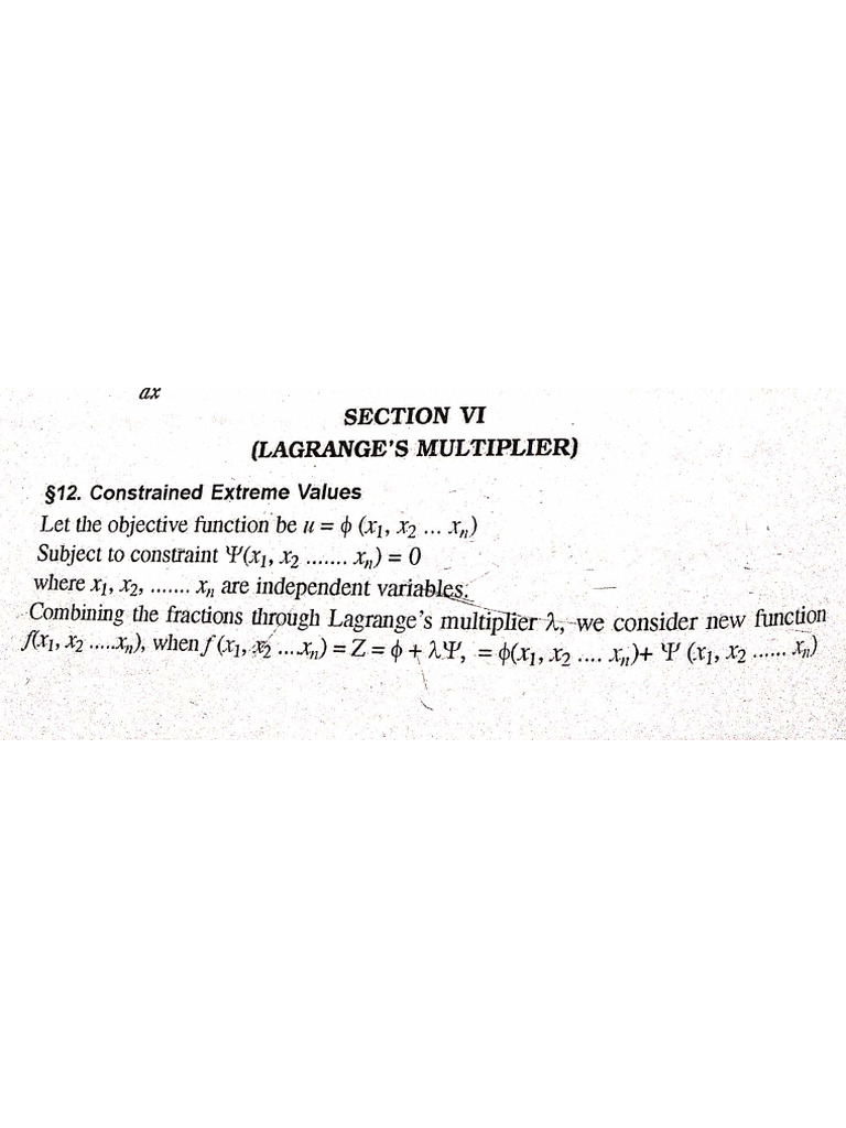 Langrange's Multiplier | PDF