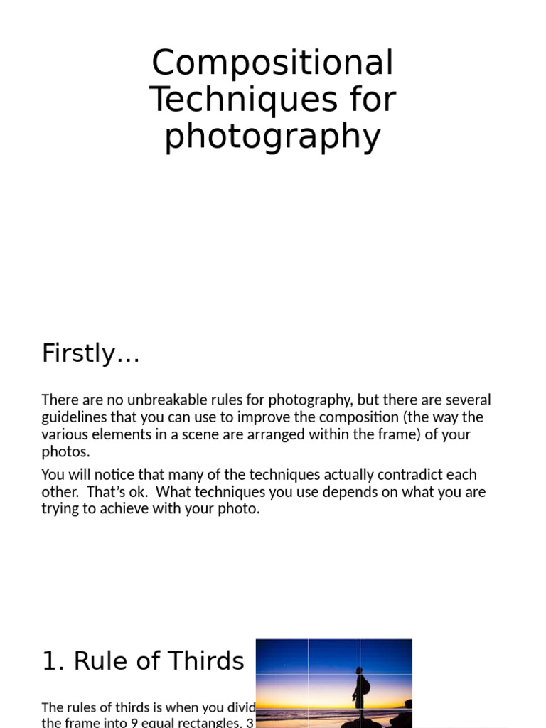 Photography Composition Techniques | PDF | Composition (Visual Arts ...