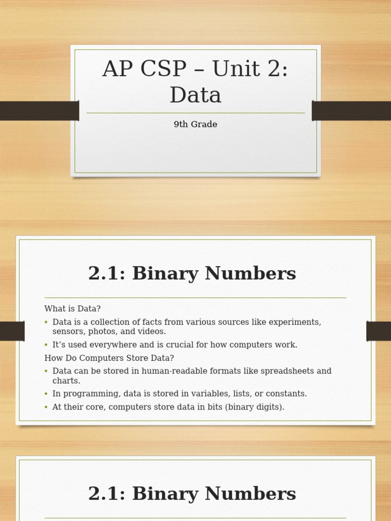 Understanding Data and Binary Numbers | PDF | Bit | Computer Architecture