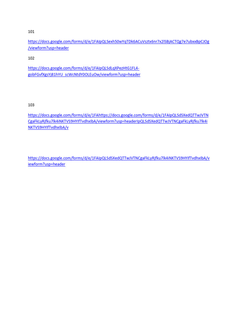 Google Forms Submission Links | PDF