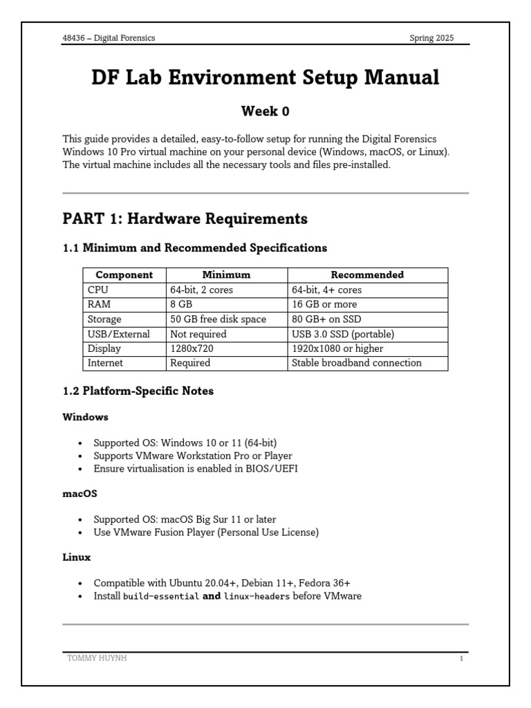 Digital Forensics VM Setup Guide | PDF | Virtual Machine | V Mware