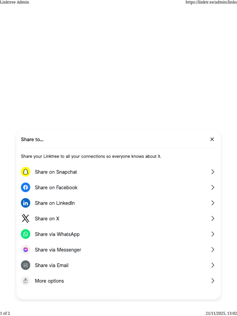 Linktree Admin Dashboard Overview | PDF