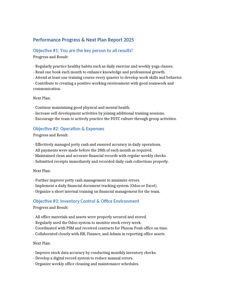 2025 Performance Progress Report | PDF | Business