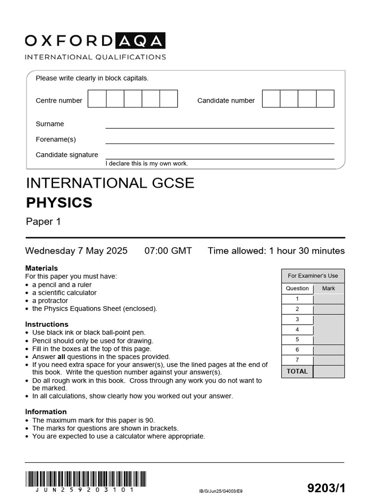 International GCSE Physics Paper 1 | PDF | Radioactive Decay | Nuclear ...