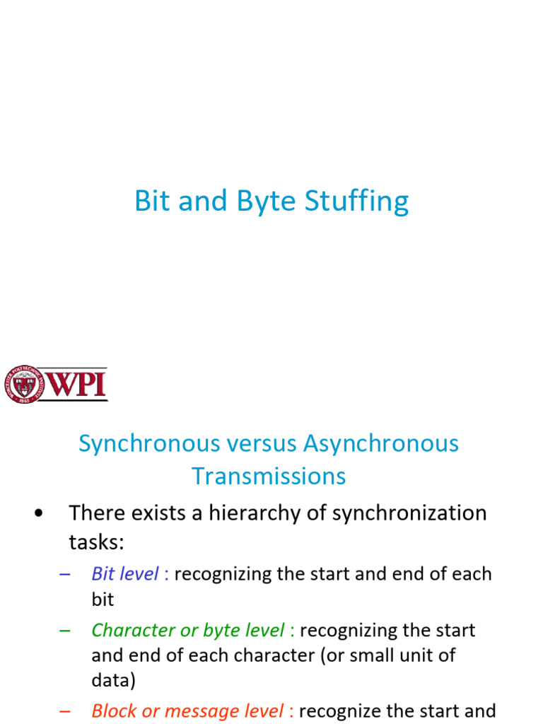 Bit and Byte Stuffing Techniques | PDF