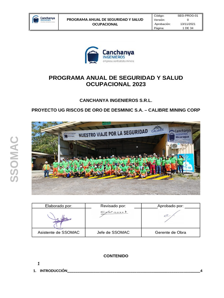 Programa Anual de Seguridad 2023 | PDF | Seguridad y salud ocupacional