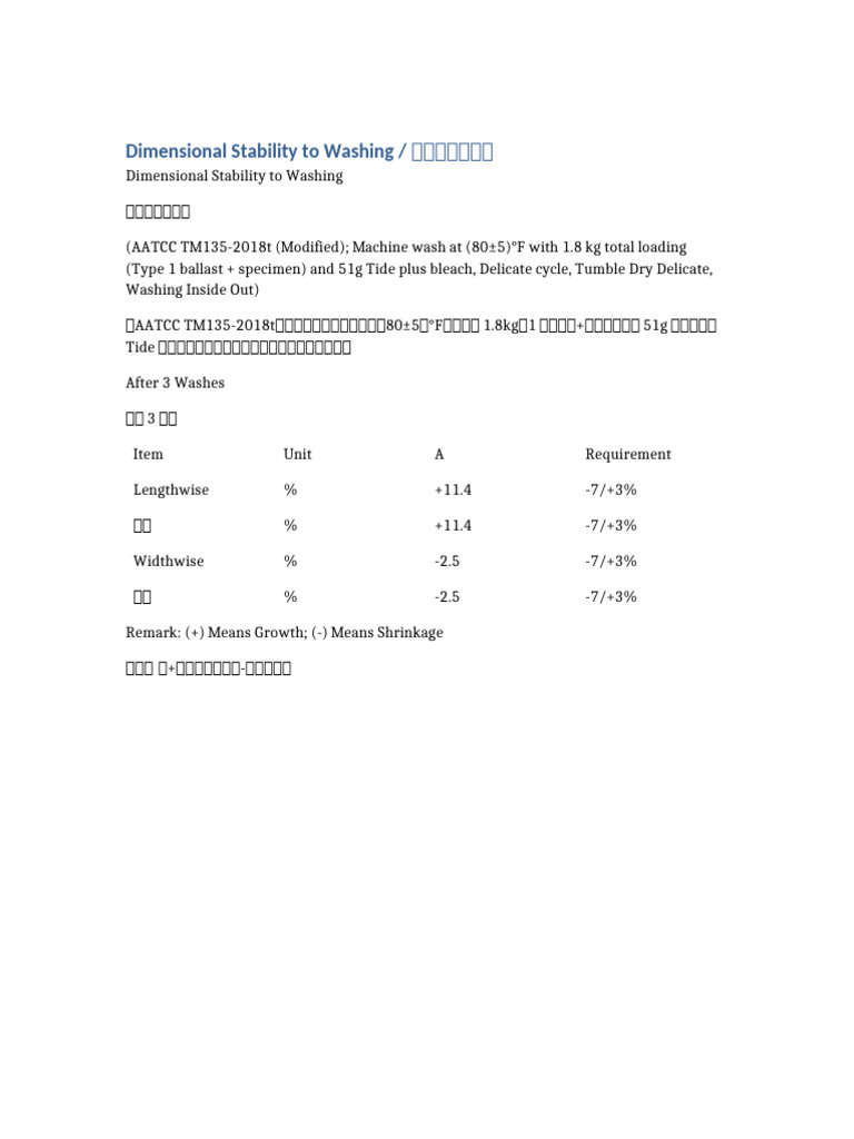 Dimensional Stability A1 | PDF