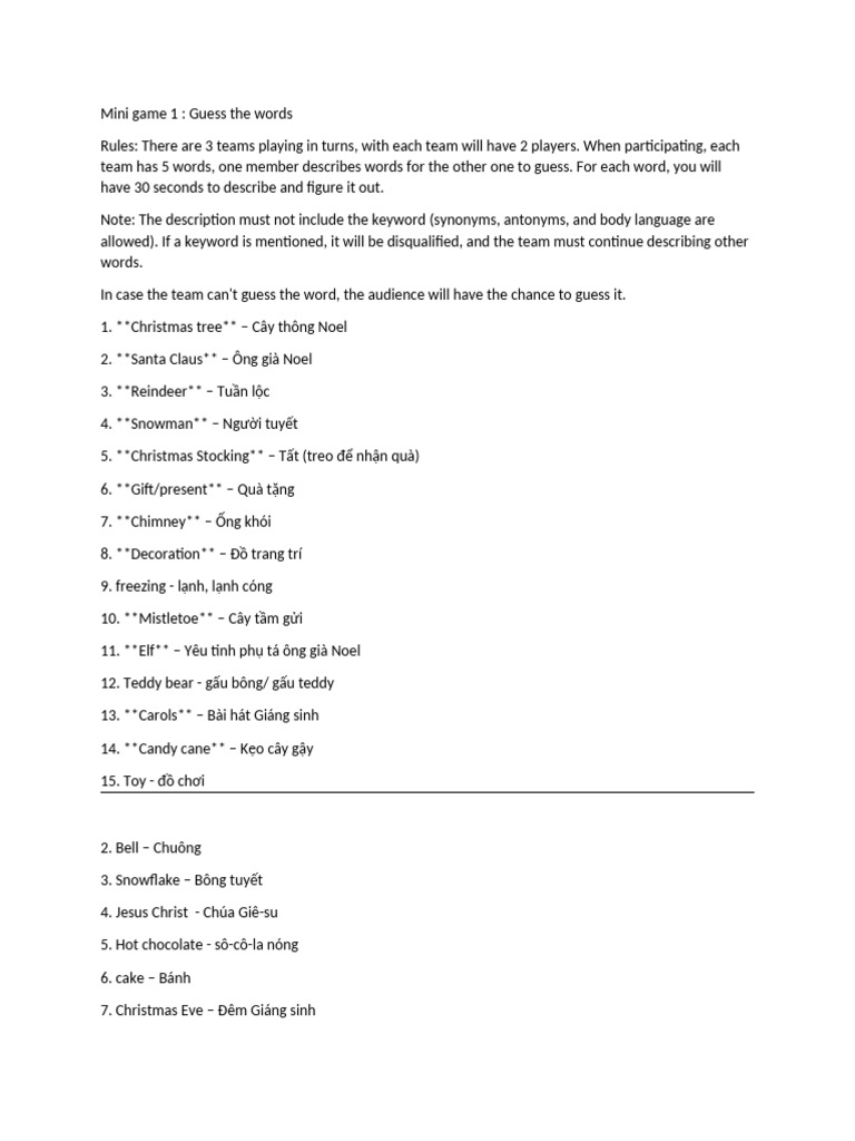 Mini Game 1 | PDF