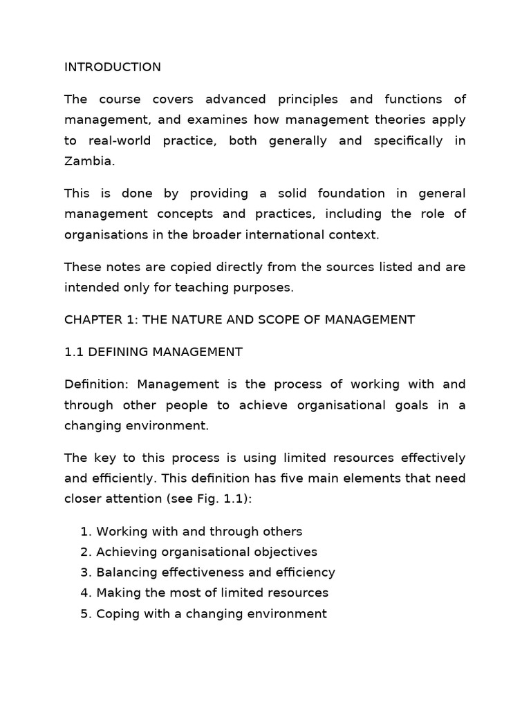 Advanced Management Principles in Zambia | PDF | Performance Appraisal ...