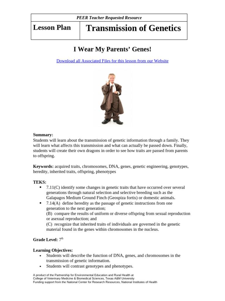 Virginia Genetics Lesson Plan | PDF | Genetics | Genotype