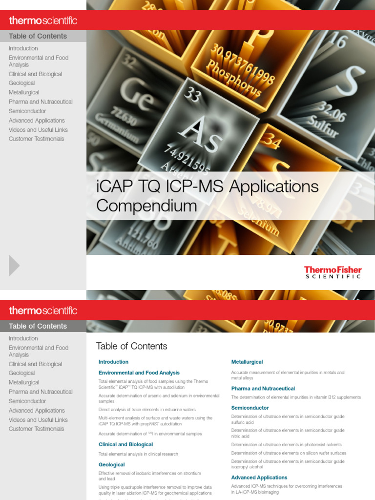 iCAP TQ ICP-MS Applications Overview | PDF | Mass Spectrometry ...