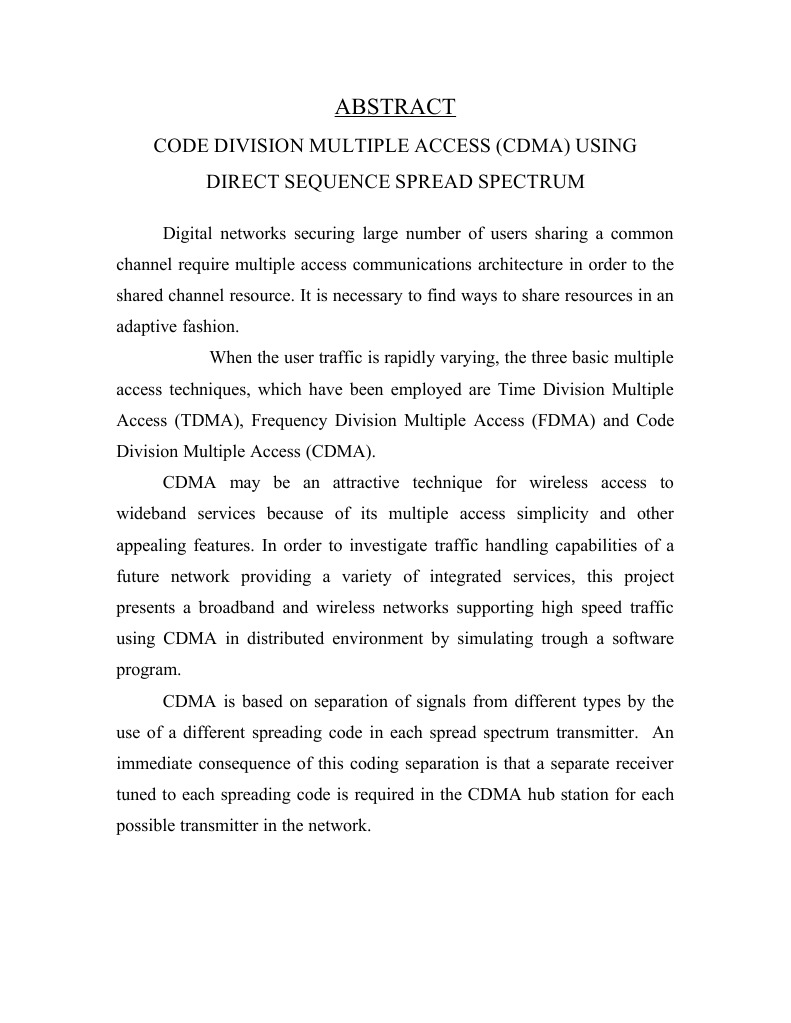 CDMA for High-Speed Wireless Networks | PDF | Technology & Engineering