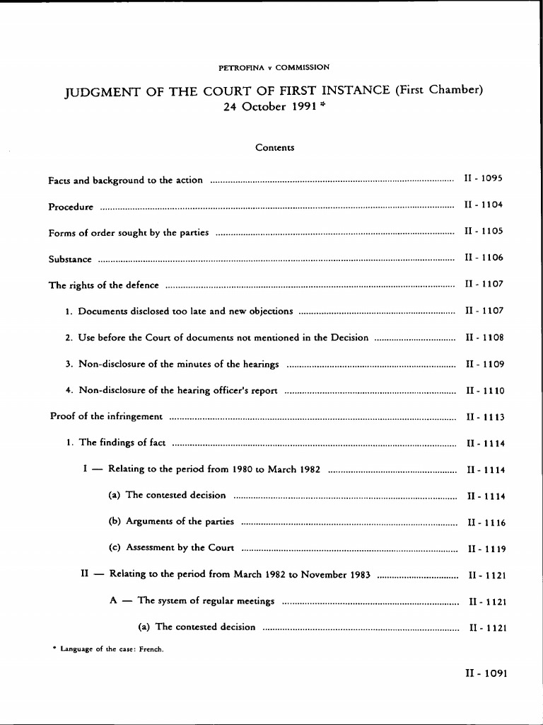 Petrofina v Commission: EEC Treaty Case | PDF | Judgment (Law ...