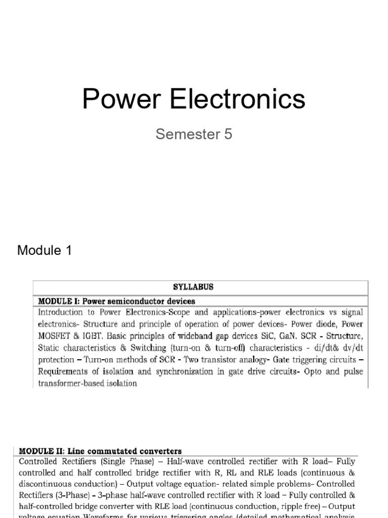 Power Electronics Overview and Devices | PDF | Power Inverter | Field ...