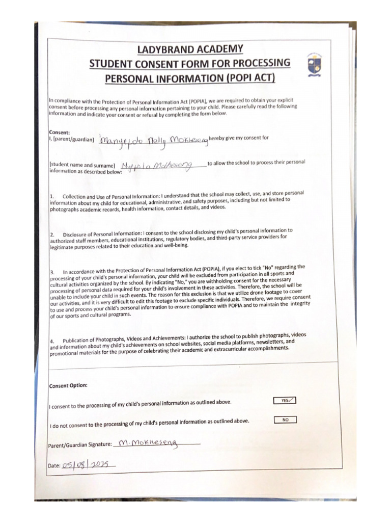 Personal Information (Popi Act) | PDF