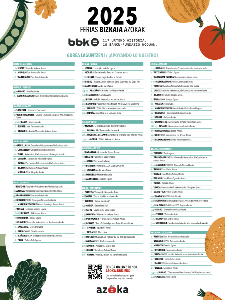 2025 BBK AZOKA Ferias Calendario 3 | PDF